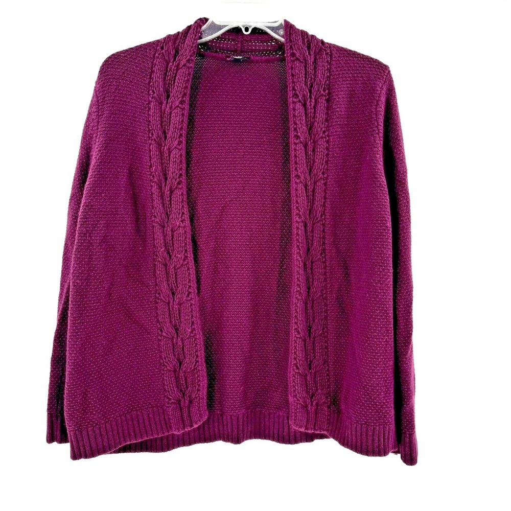 Talbots Womens Angora Rabbit Blend Cardigan‎ Sweater Cable Knit Granny Core XL P